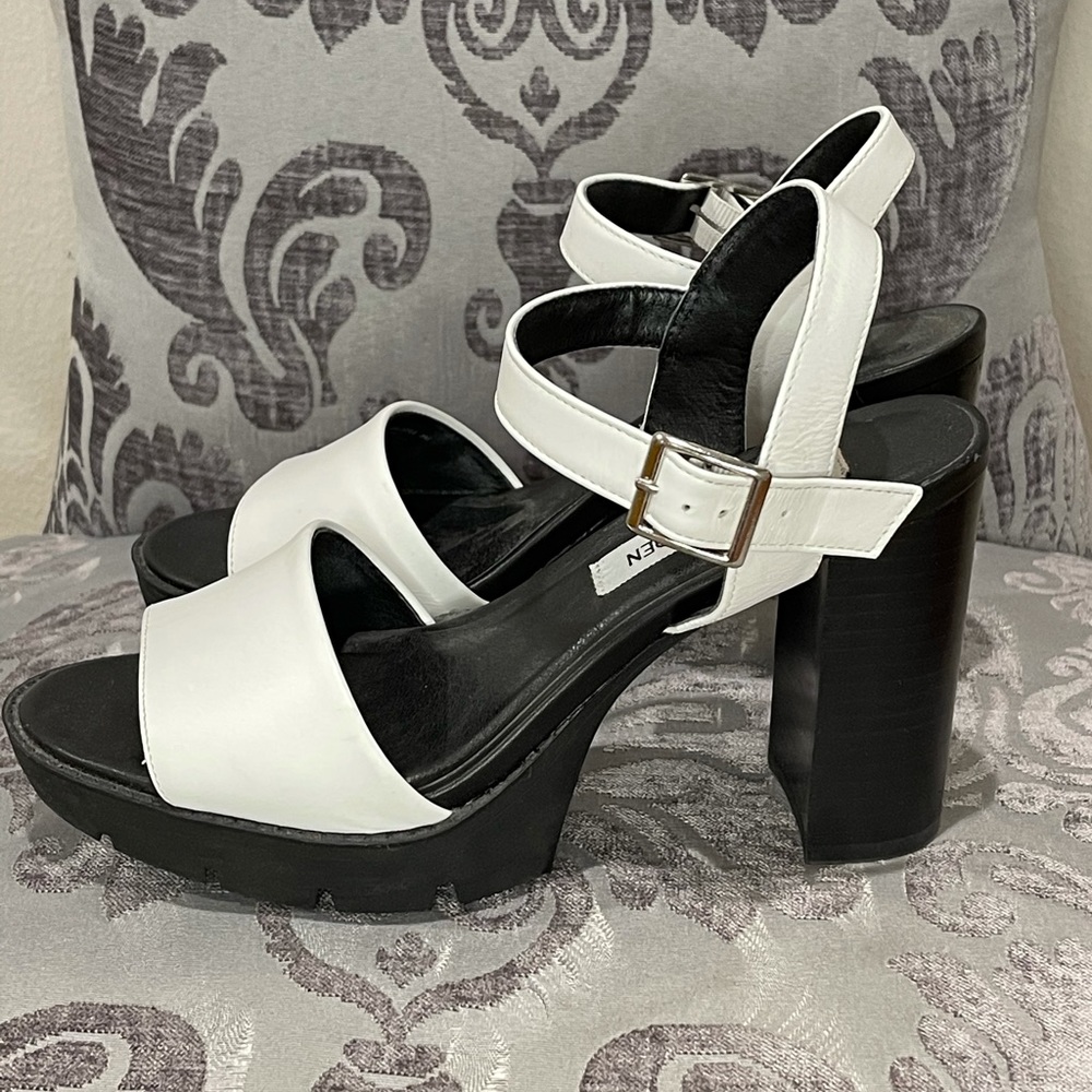 Steve Madden - White Platform Block Heel - 8 - image 1